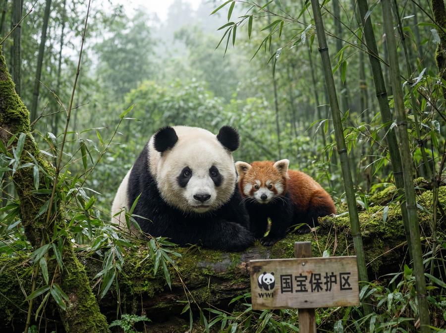 国产视频国宝视频 大熊猫与小熊猫同框写真视频